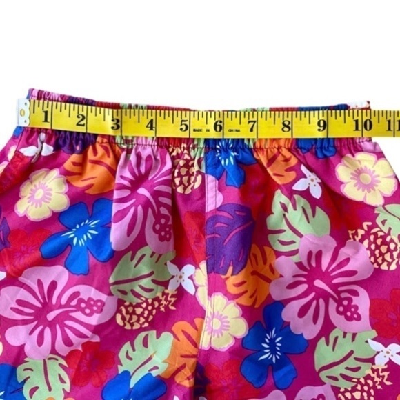L.L. BEAN Pull-On Bright Floral Shorts/Swim, Pink/Blue/Multi, Girl's Size L 6X/7 - Picture 5 of 9